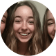 Smiling person with friends.